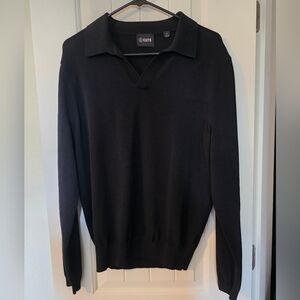 CUTS Riviera Knit Long Sleeve Polo | Black Signature-Fit